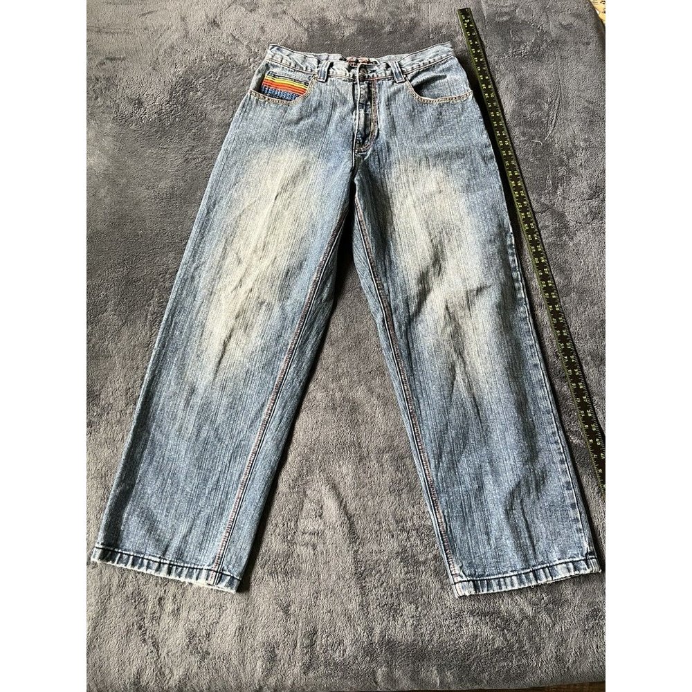 Southpole Men’s Vintage 1990s Baggy Y2K Embroidered Skateboard Jeans 34 - Picture 10 of 10